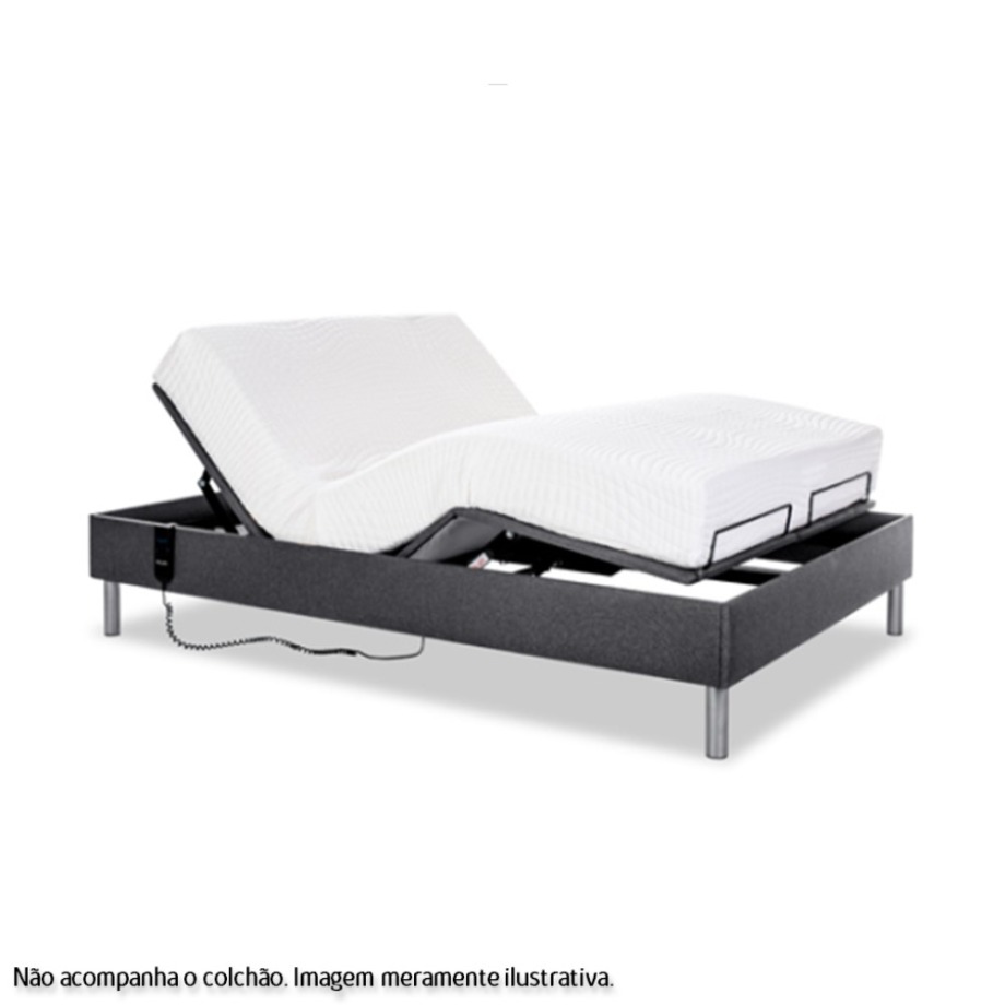 Cama Ajustável Tonolli Ergomatic Linho Grafite - Super-King x