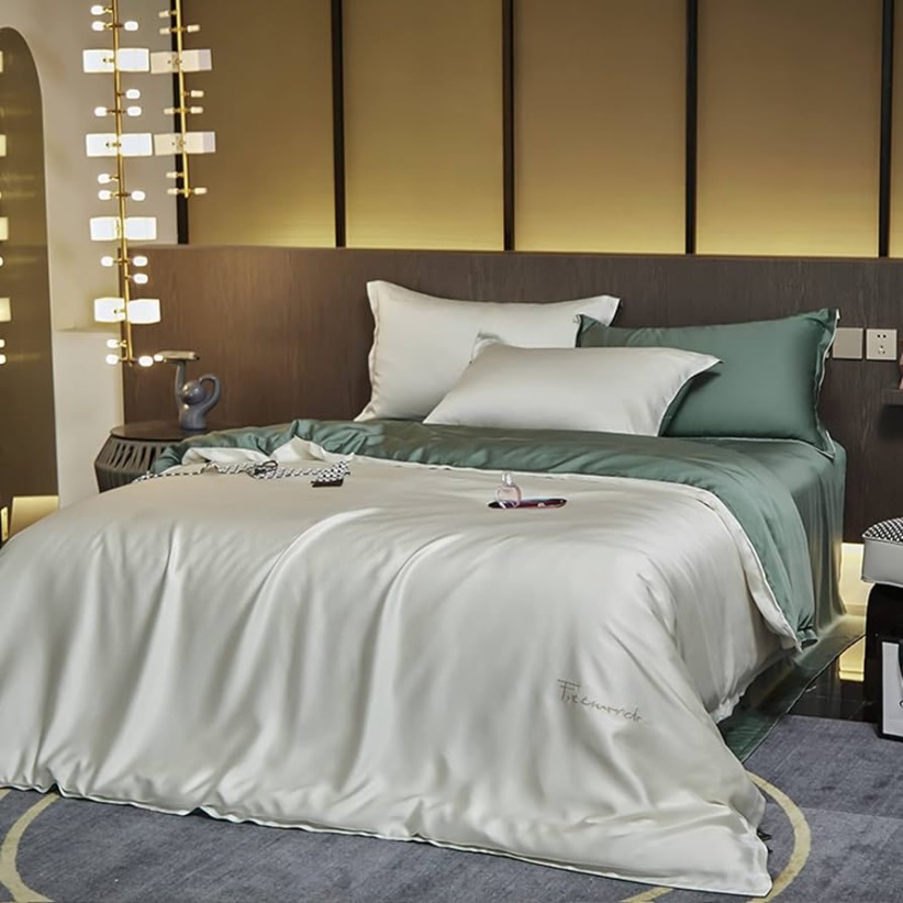 CoCowind Conjunto de lençóis de cetim % seda pura  peças