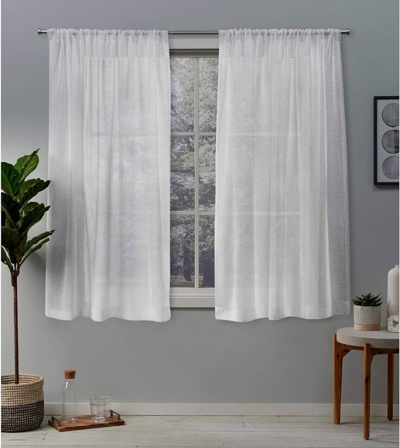 Exclusive Home Painel de cortina RP belga texturizado de linho
