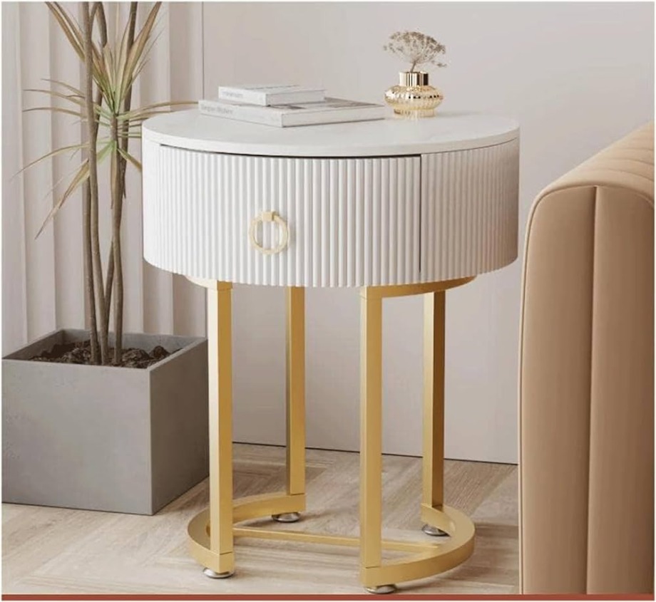 Mesa de cabeceira de ardósia moderna com gaveta minimalista