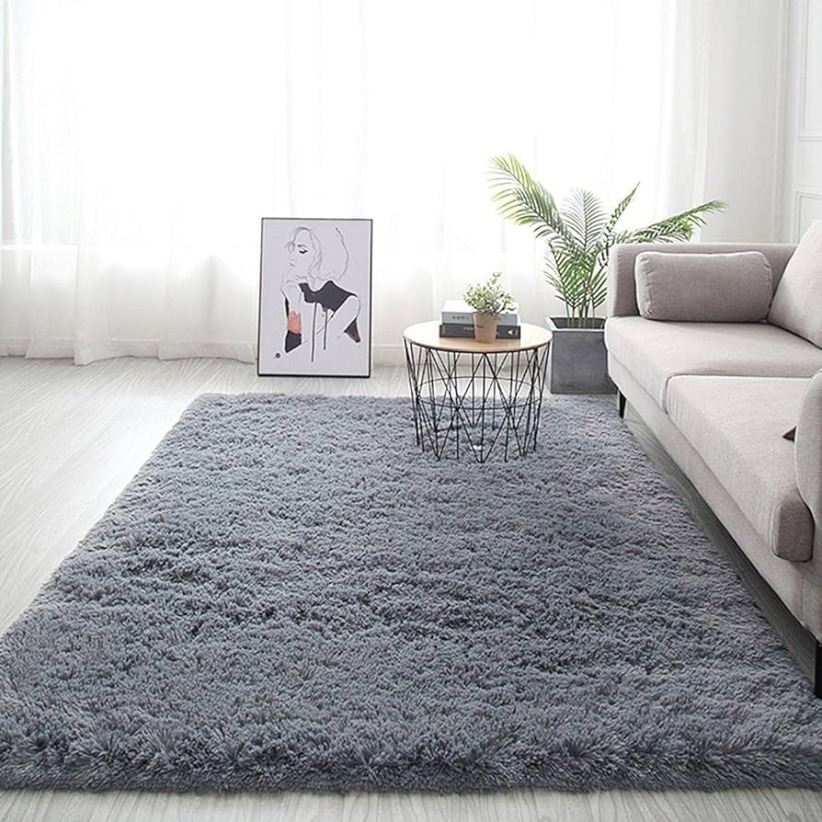 Tapete Felpudo , X , Peludo mm de Pelagem - Cinza Mesclado.