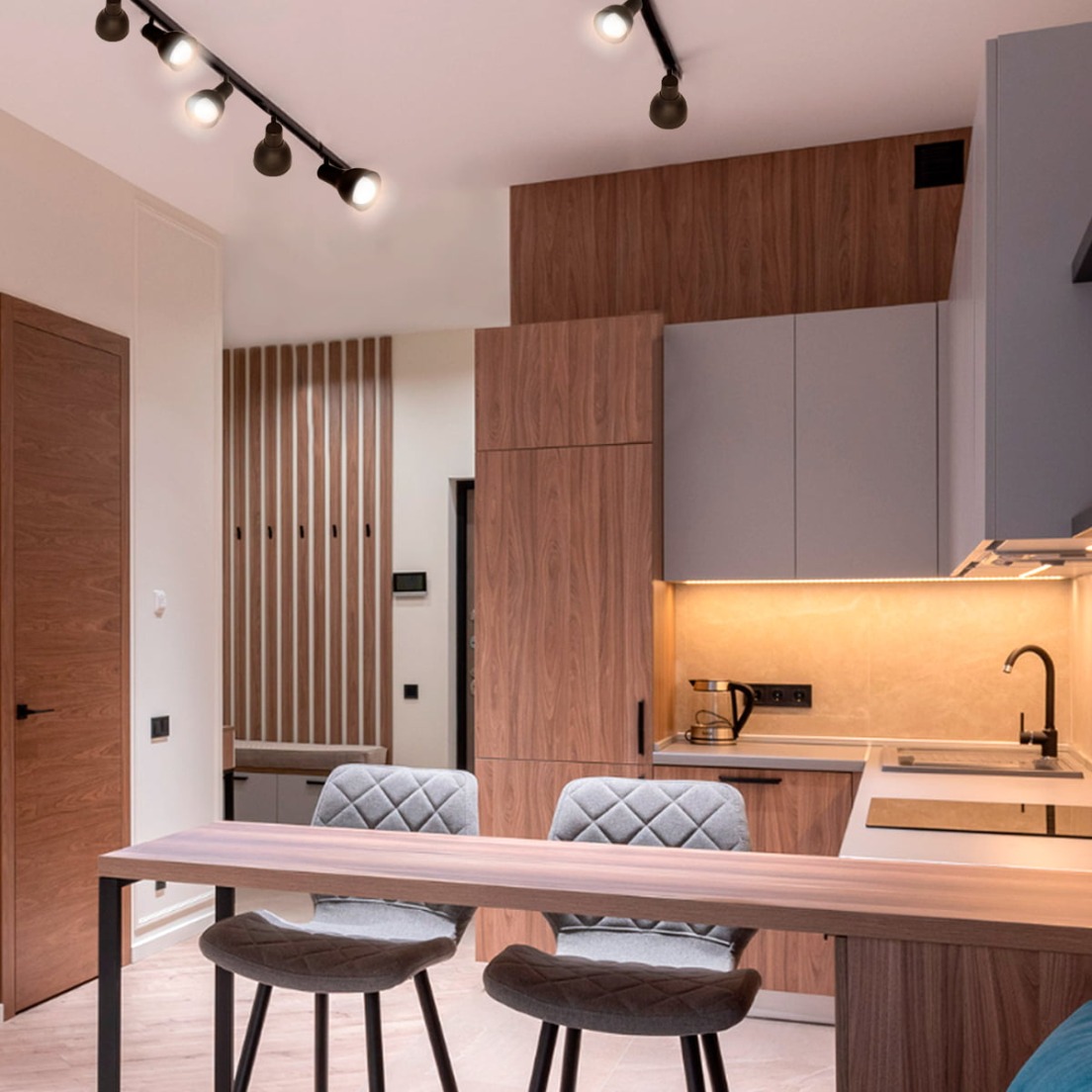 Trilho Eletrificado cm C/  Spot Direcionavel Soquete E-